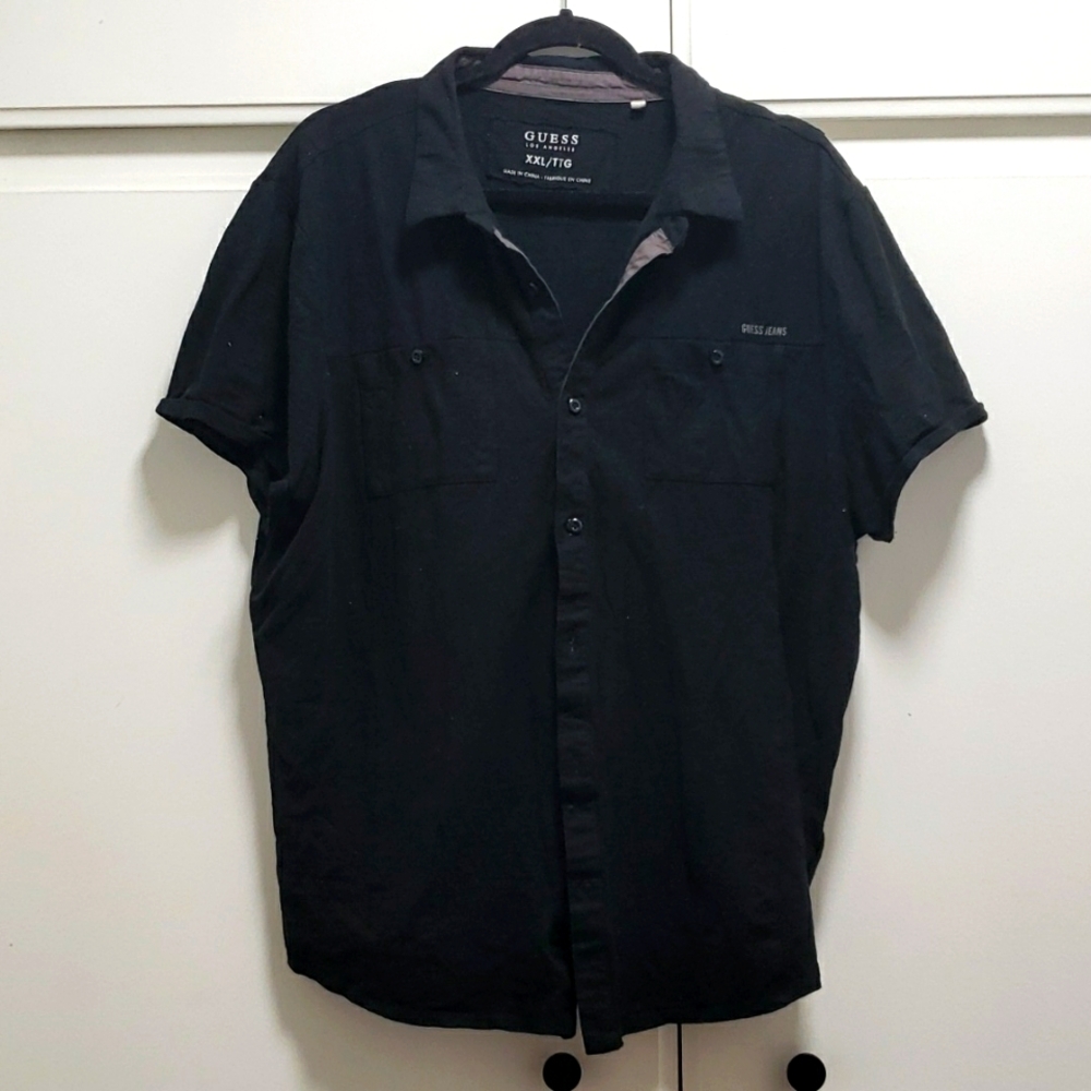GUESS Jeans Men's Shirt, tropical beach shirts, casual, short-sleeved